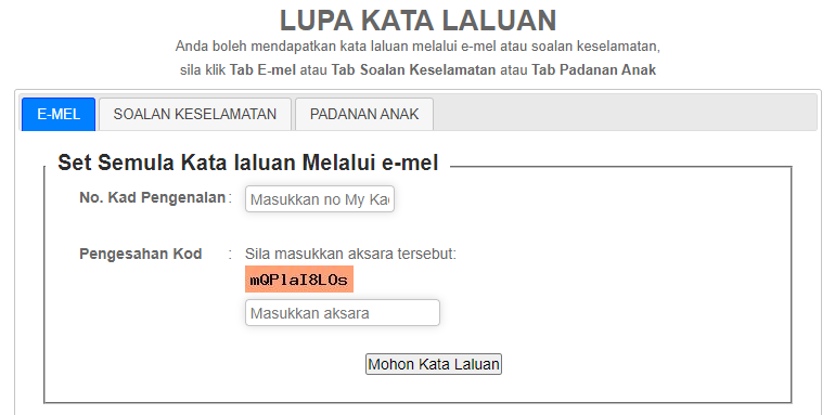 APDM Ibu Bapa Lupa Kata Laluan