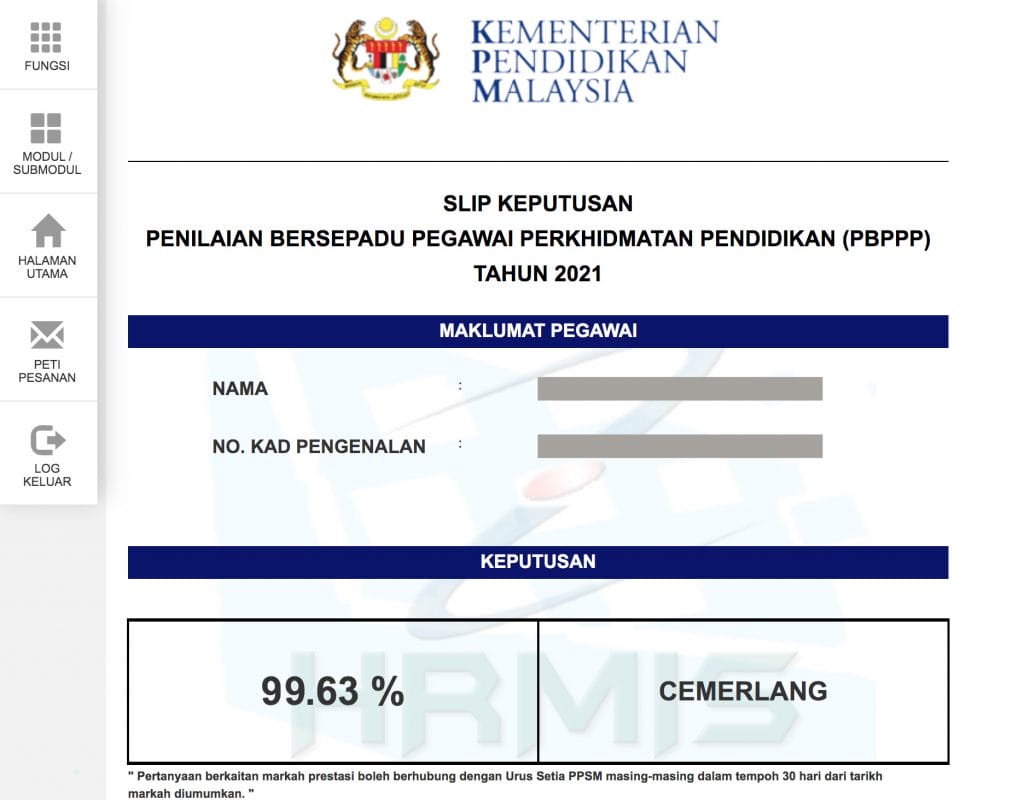 Laporan Markah Prestasi Guru