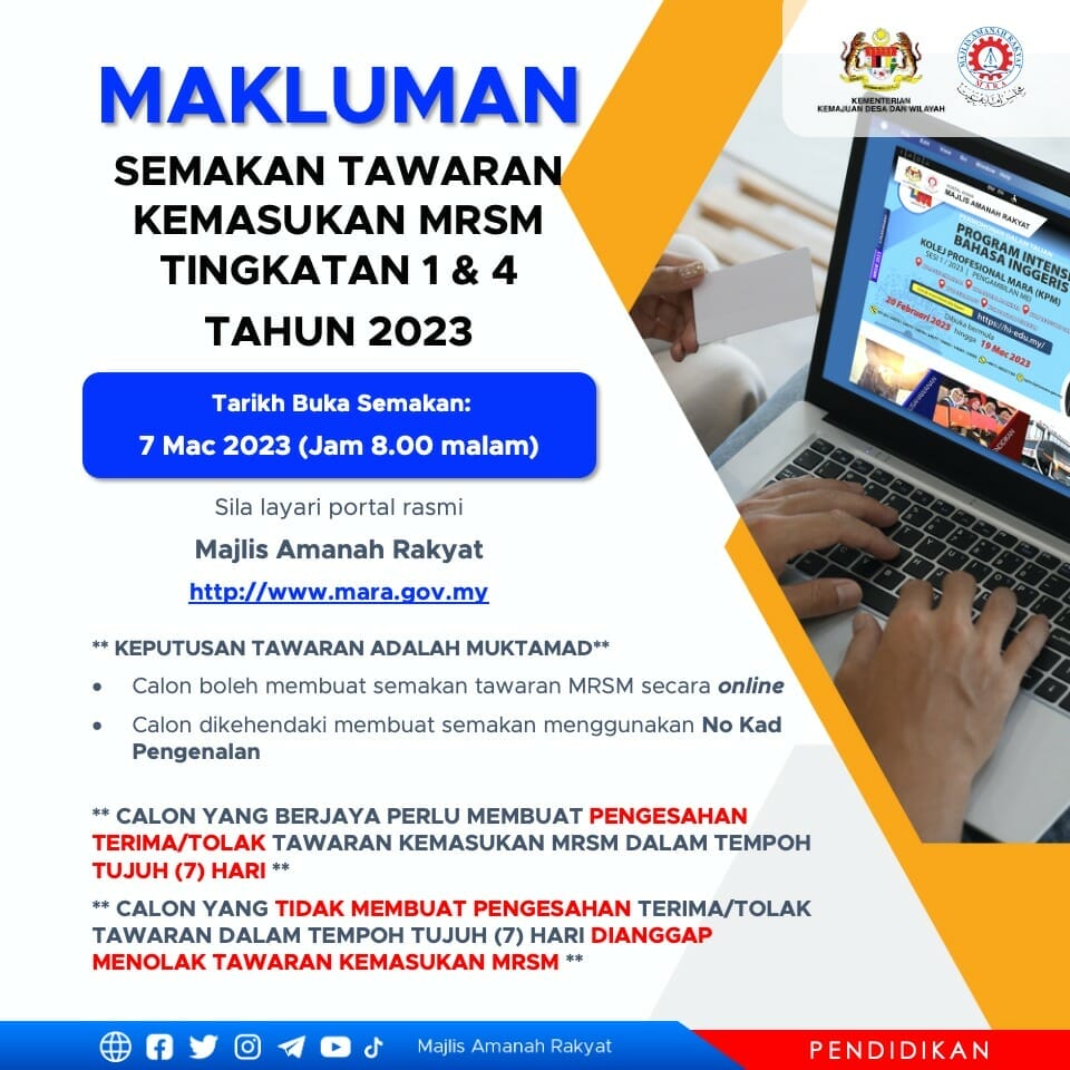 Semakan MRSM 2023