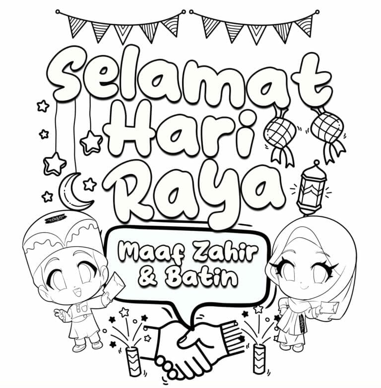 Gambar Poster Mewarna Hari Raya Aidilfitri 2023 - FLIP.MY