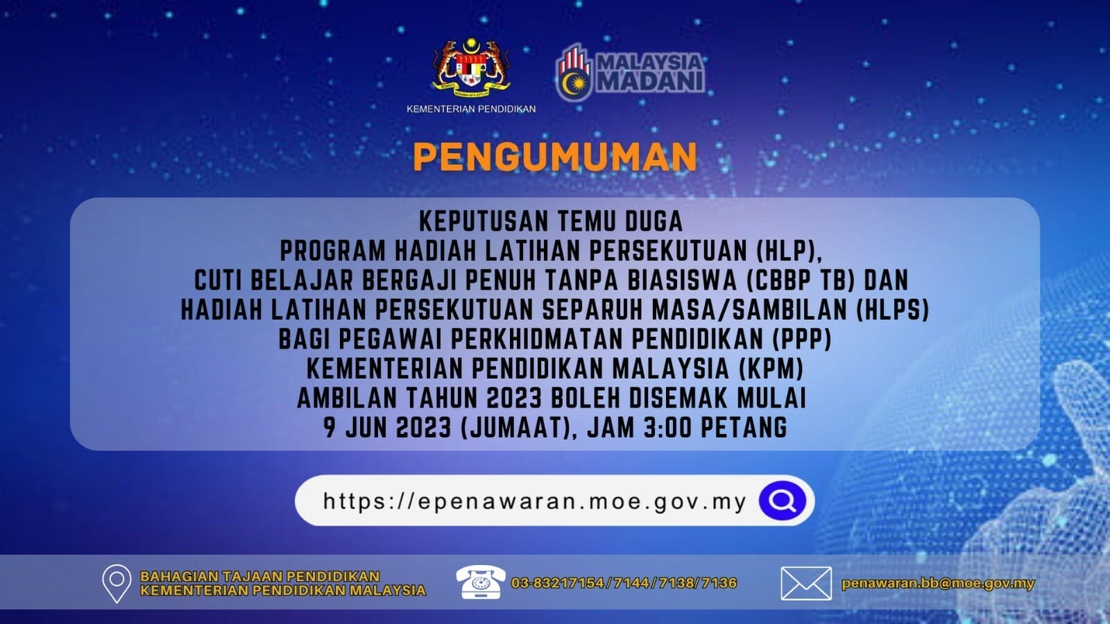 Semak Keputusan Permohonan HLP 2023 Epenawaran.moe.gov.my - FLIP.MY