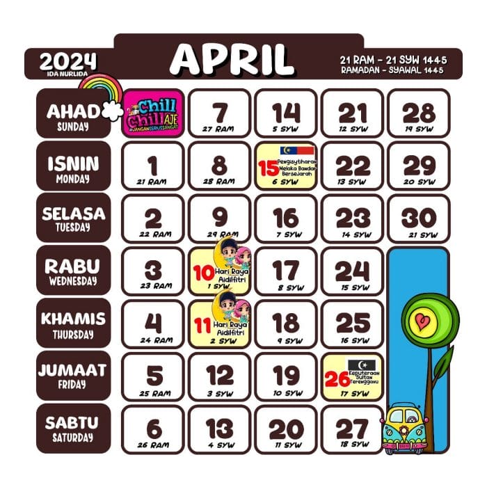 Kalendar Kuda 2024 - April