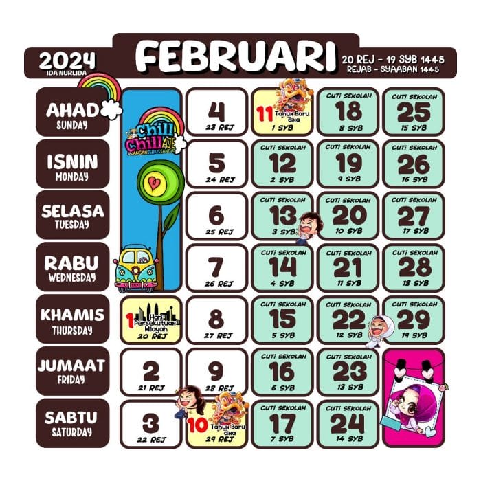 Kalendar Kuda 2024 - Februari