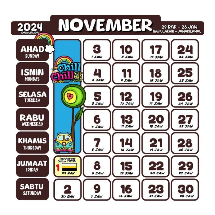 Kalendar Kuda 2024 - November